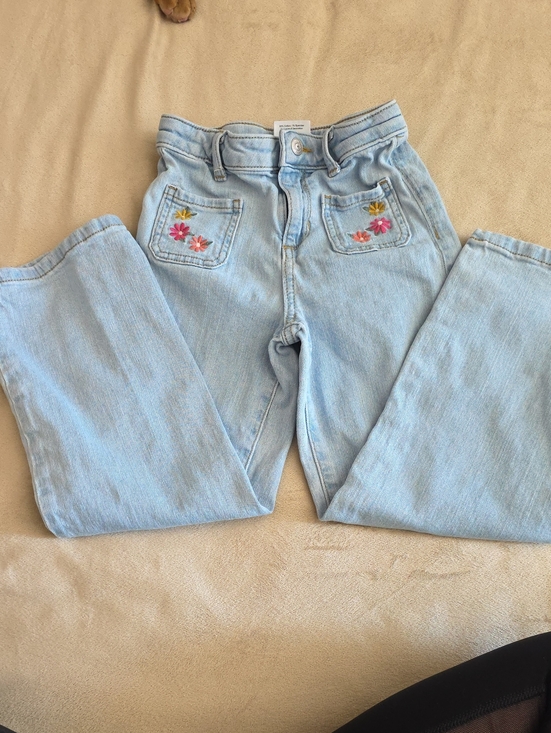 jumping beans Other - jumping beans Light Blue Denim Jeans with Floral Embroidered Pockets